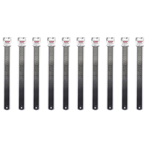 10PK Kent Steel Ruler 300mm Imp/Met Home/School Drawing/Design