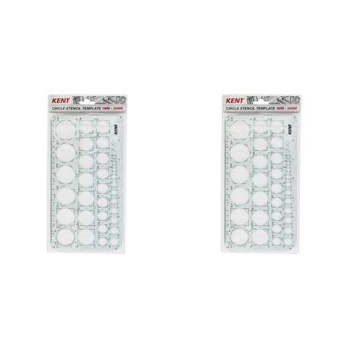 2PK Kent Template Circle 1mm 36mm Home/School stationery Drawing/Design