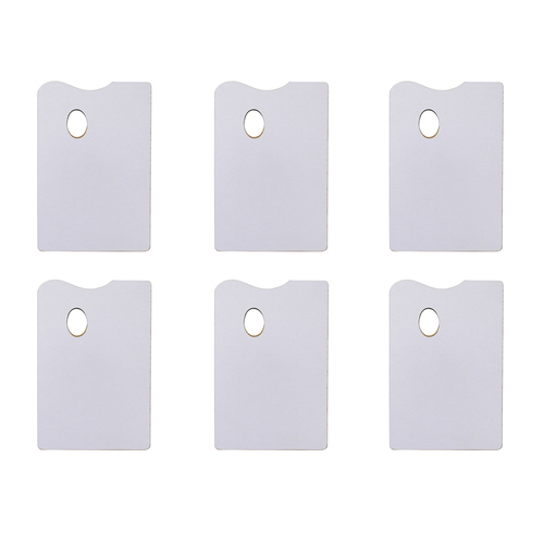 6PK Jasart Rectangle Wooden Palette White 20x30cm - Small