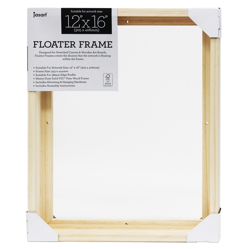 Jasart Thin Edge Artwork 12x16" Floater Frame Wood - Natural