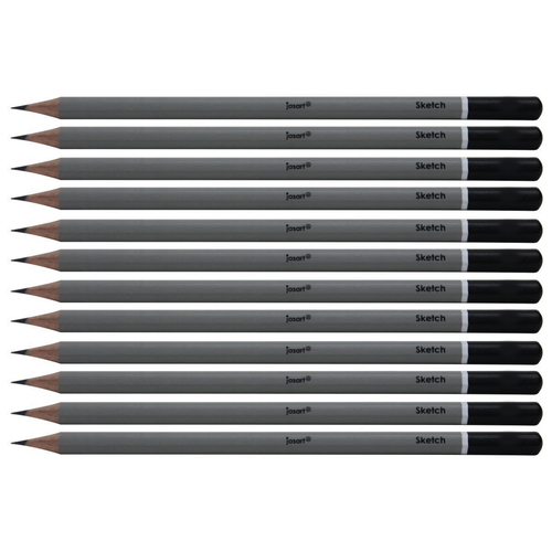 12PK Jasart Sketching Pencil Art Portraiture/Drawing - 2H Grey