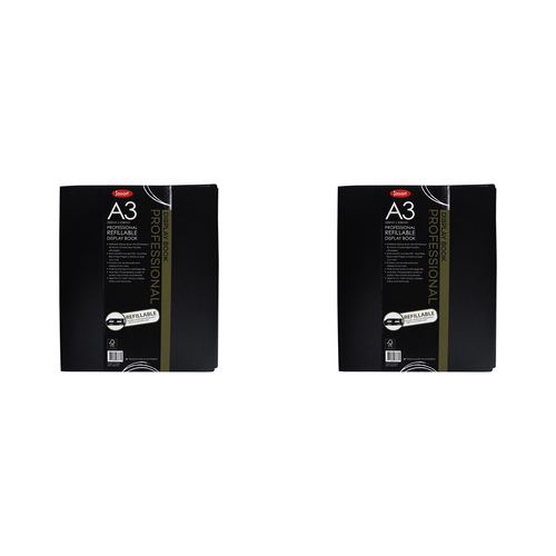 2PK Jasart A3 Professional Refillable Display Book - 20 Pockets