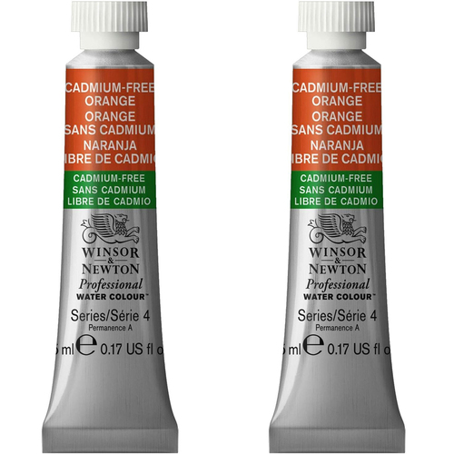 2PK Winsor & Newton 5ml Professional Watercolour Tube Cadmium Free Orange S4