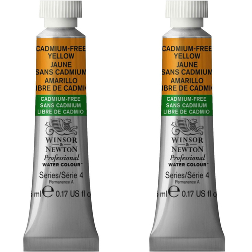 2PK Winsor & Newton 5ml Professional Watercolour Tube Cadmium Free Yellow S4