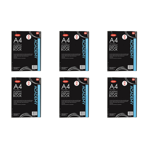 6PK Jasart A4 Academy Display Book Art Protector - 40 Pockets
