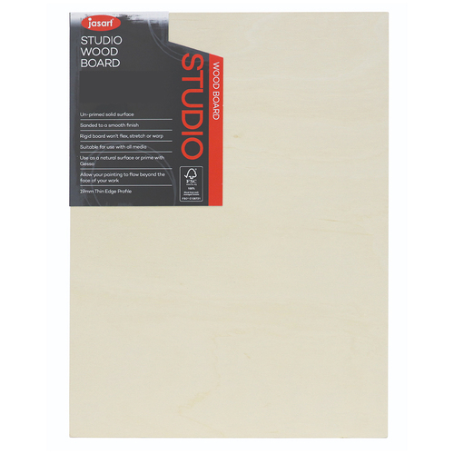 Jasart Studio Artist Board  1 1/2" Thick Edge 9x12" Wooden Board