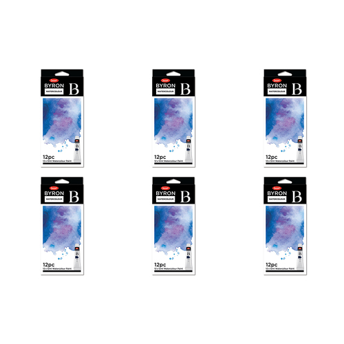 6x 12pc Jasart Byron 12ml Watercolour Art Paint Tube Set