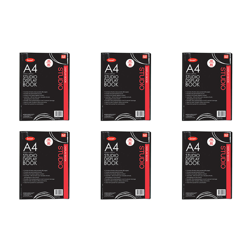 6PK Jasart A4 Studio Display Book Art Protector - 40 Pockets