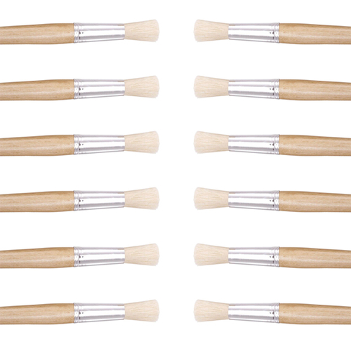 12PK Jasart Hog Bristle Series 582 Round Brush - Size 6