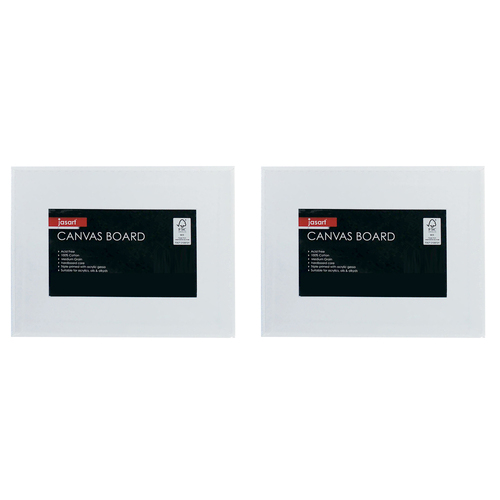2PK Jasart Studio 18x24" Cotton Canvas Board Panel 380GSM - White