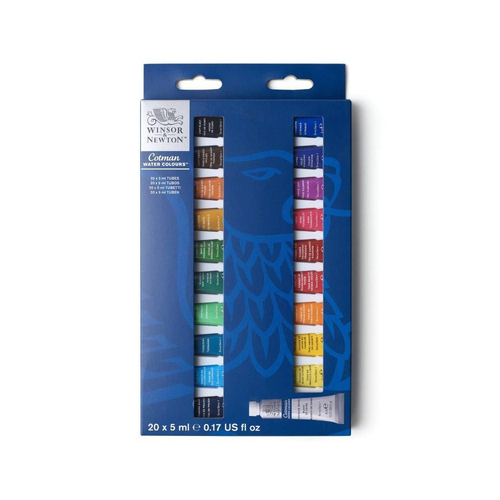 20pc Winsor & Newton Cotman 5ml Watercolour Tube Set