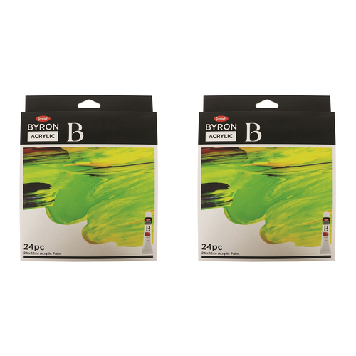 2x 24pc Jasart Byron 12ml Acrylic Paint Tube Set Art/Craft