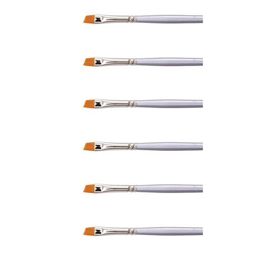 6PK Jasart Gold Taklon Angle Acrylic Paint Brush - Size 4