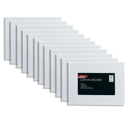 12PK Jasart Academy 7x9" Cotton Canvas Board 280GSM - White