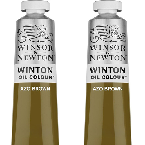 2PK Winsor & Newton 200ml Winton Oil Colour Paint Tube Azo Brown