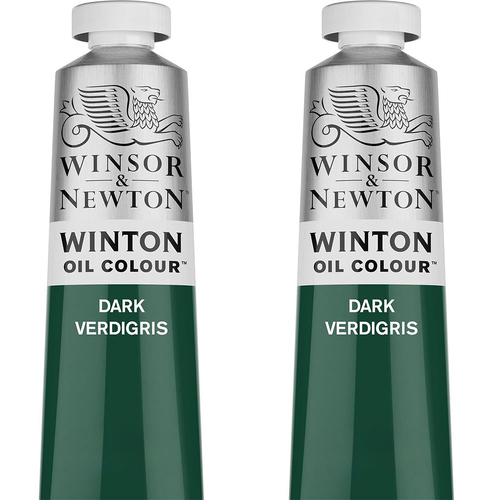 2PK Winsor & Newton 200ml Winton Oil Colour Paint Tube Dark Verdigris