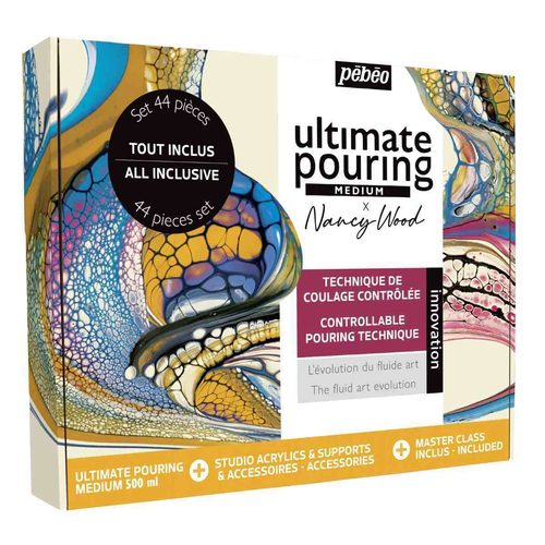 44pc Pebeo Ultimate Pouring Medium Set Creative Art Painting