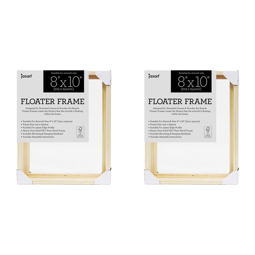 2PK Jasart Thin Edge Artwork 8x10" Floater Frame Wood - Natural