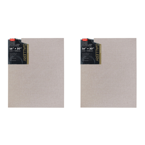 2PK Jasart Gallery 16x20" Natural Linen Canvas Board Panel 400GSM