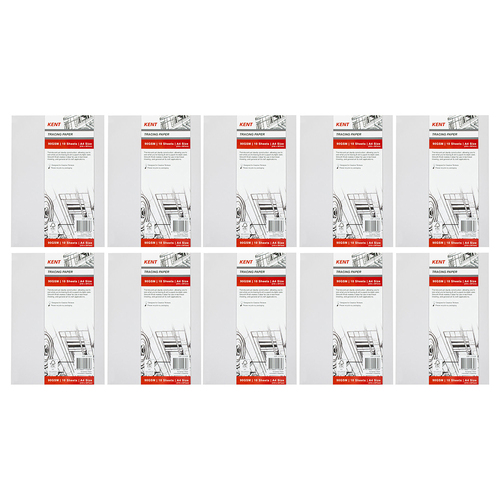 10PK Kent 10 Sheets Tracing Paper Pack A4 Drawing/Design