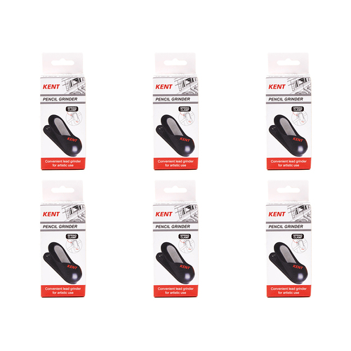 6PK Kent Pencil Grinder 98x47x40mm Black Home/School Drawing/Design