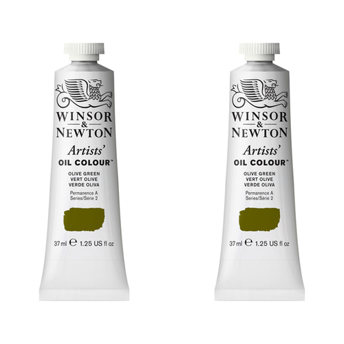 2PK Winsor & Newton Artists Oil Colour 37ml Paint Tube Olive Green Series 2