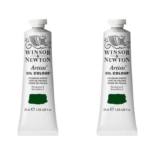 2PK Winsor & Newton Artists Oil Colour 37ml Paint Tube Prussian Green Series 2