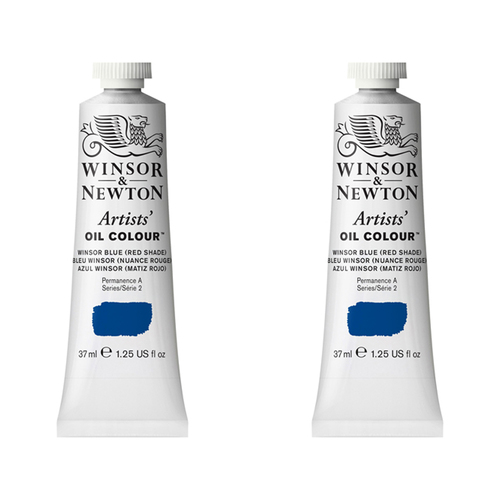 2PK Winsor & Newton Artists Oil Colour 37ml Paint Tube Winsor Blue Red Shade S2