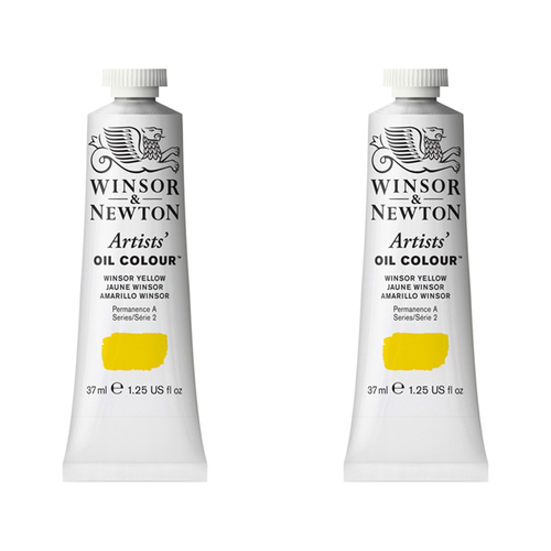 2PK Winsor & Newton Artists Oil Colour 37ml Paint Tube Winsor Yellow Series 2