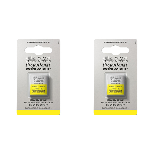 2PK Winsor & Newton Professional Watercolour Half Pan Cadmium Lemon S4