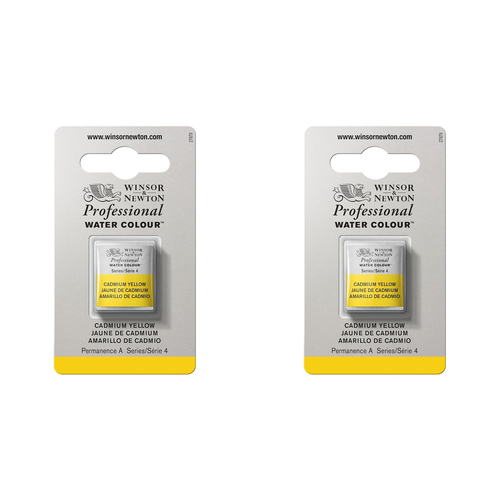 2PK Winsor & Newton Professional Watercolour Half Pan Cadmium Yellow S4