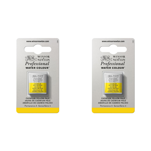 2PK Winsor & Newton Professional Watercolour Half Pan Cadmium Yellow Pale S4