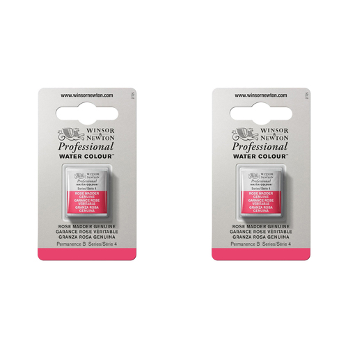 2PK Winsor & Newton Pro Watercolour Half Pan Rose Madder Genuine S4