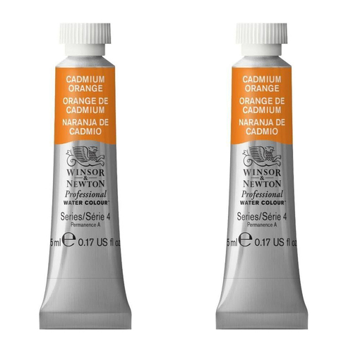2PK Winsor & Newton 5ml Professional Watercolour Tube Cadmium Orange S4