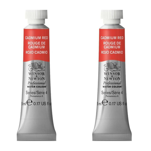 2PK Winsor & Newton 5ml Professional Watercolour Tube Cadmium Red S4