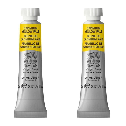 2PK Winsor & Newton 5ml Professional Watercolour Tube Cadmium Yellow Pale S4