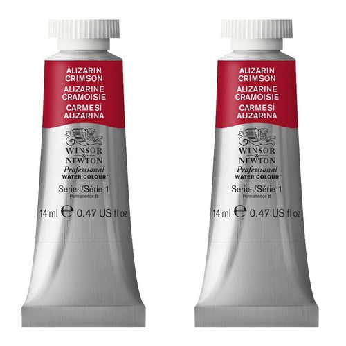 2PK Winsor & Newton 14ml Professional Watercolour Tube Alizarin Crimson S1