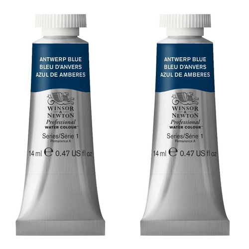 2PK Winsor & Newton 14ml Professional Watercolour Tube Antwerp Blue S1