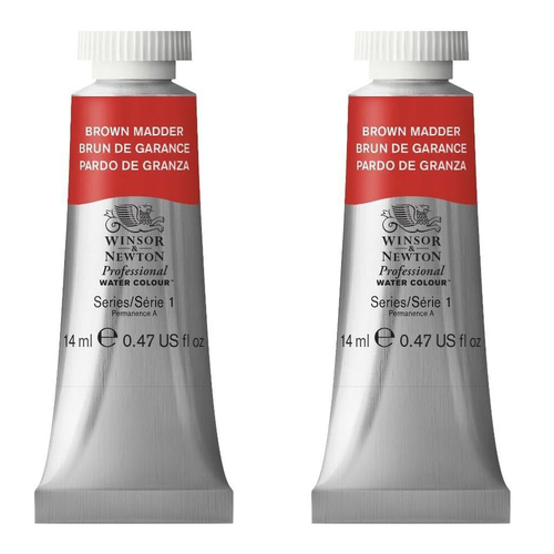 2PK Winsor & Newton 14ml Professional Watercolour Tube Brown Madder S1