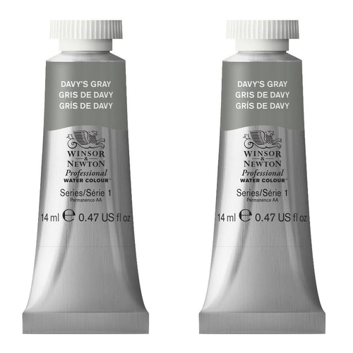 2PK Winsor & Newton 14ml Professional Watercolour Tube Davy's Gray S1