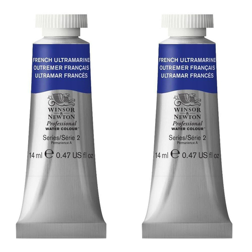 2PK Winsor & Newton 14ml Professional Watercolour Tube French Ultramarine S2