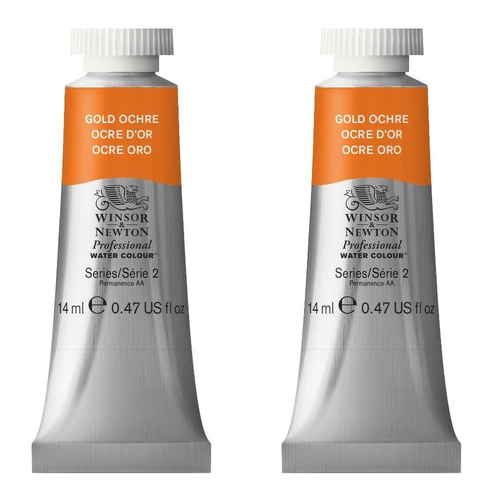 2PK Winsor & Newton 14ml Professional Watercolour Tube Gold Ochre S2