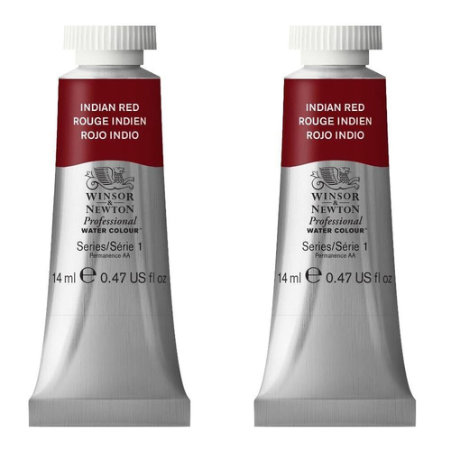 2PK Winsor & Newton 14ml Professional Watercolour Tube Indian Red S1