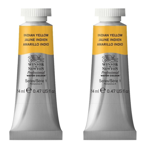 2PK Winsor & Newton 14ml Professional Watercolour Tube Indian Yellow S1
