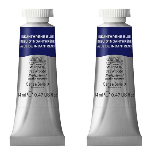 2PK Winsor & Newton 14ml Professional Watercolour Tube Indanthrene Blue S3
