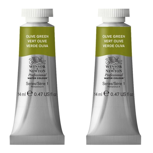 2PK Winsor & Newton 14ml Professional Watercolour Tube Olive Green S1
