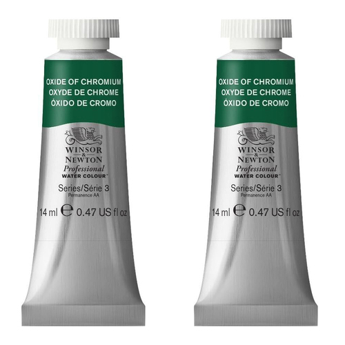 2PK Winsor & Newton 14ml Professional Watercolour Tube Oxide Of Chromium S3