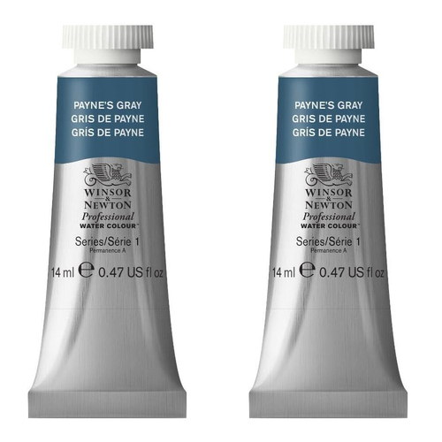 2PK Winsor & Newton 14ml Professional Watercolour Tube Payne's Gray S1