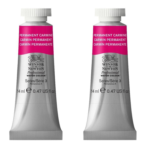 2PK Winsor & Newton 14ml Professional Watercolour Tube Permanent Carmine S3