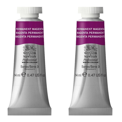 2PK Winsor & Newton 14ml Professional Watercolour Tube Permanent Magenta S3